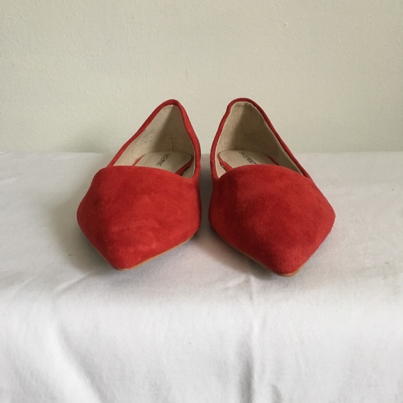 Shoe Mint Red Suede Flats Size 8 - Picture 3 of 8